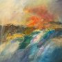 Nancy Leigh Thompson, This Mountain Shall Be Removed, Acrylic; 36 x 48 inches. $3,200<br />