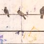 Holly Harrison, The Linemen, Mixed media; 10 x 14 inches. $1,200<br />