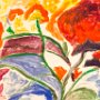 Renate von Buelow Wilson, Poppies, Oil monotype; 15 x 17 inches. $1,000<br />